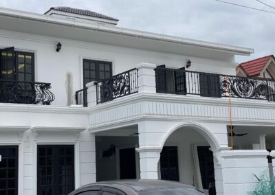 balcony railings on residential bungalow D elegant metal works
